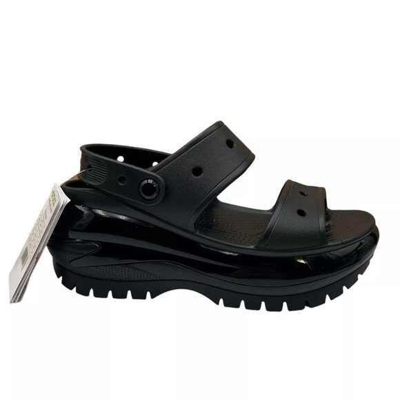 Crocs Women's Mega Crush Sandal Size 8 Black Chunky Platform Water Resistant - Picture 2 of 11